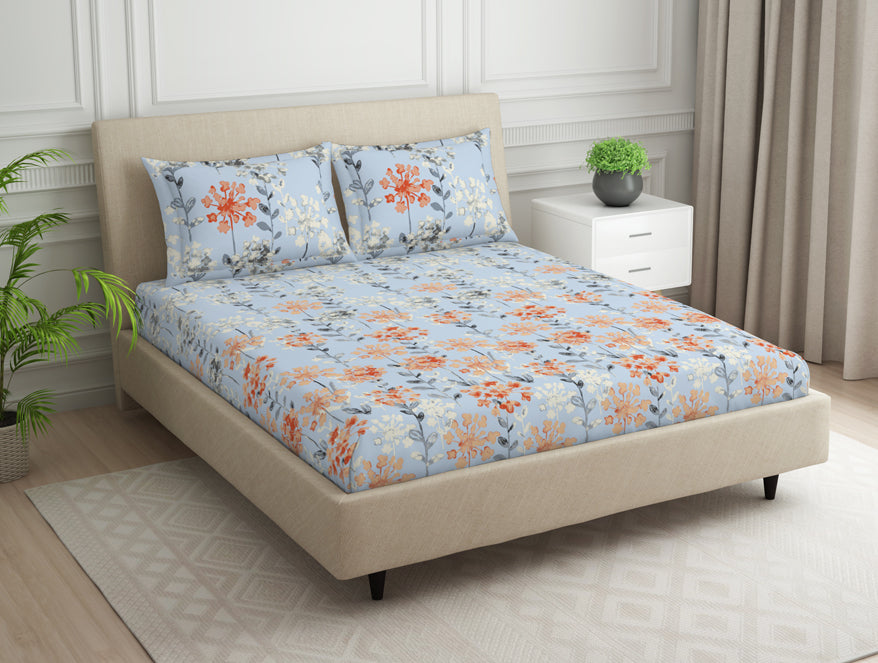 Exquisite Ornate Aqua 100% Cotton Double Quilt by Spaces