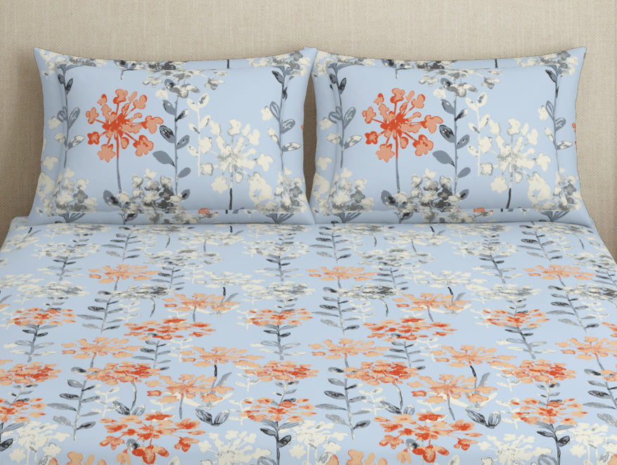 Exquisite Ornate Aqua 100% Cotton Double Quilt by Spaces