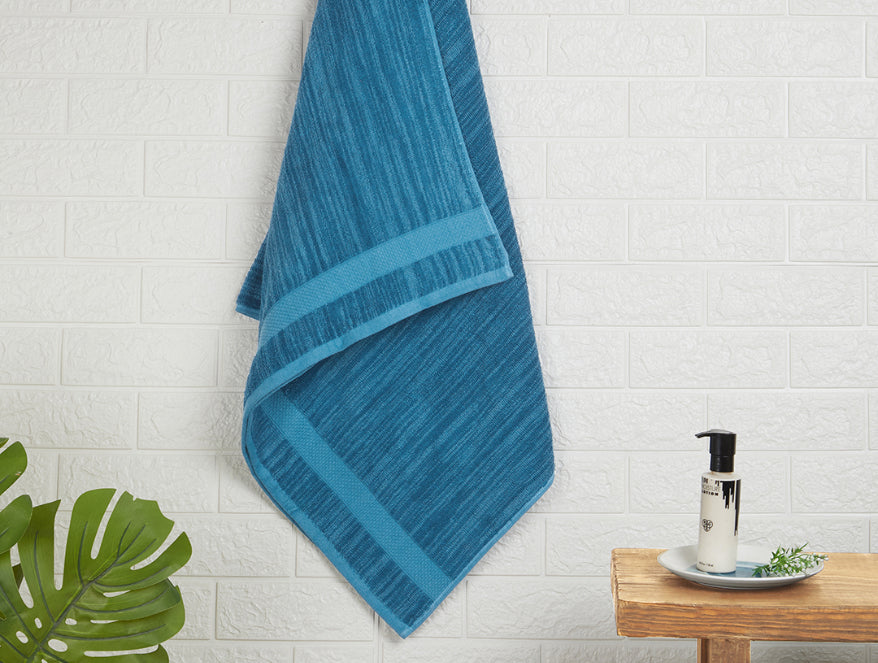 Blue Sapphire 100% Cotton Bath Towel - Welstyle By Welspun