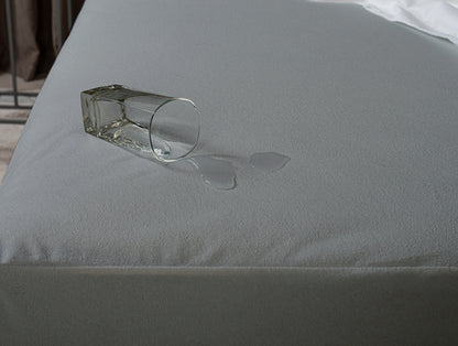 Grey Polyester Mattress Prot Single - Welprotect By Welspun