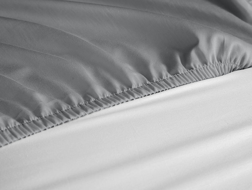 Grey Polyester Mattress Prot Single - Welprotect By Welspun