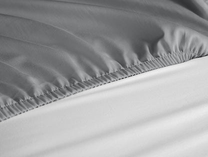 Grey Polyester Mattress Prot Single - Welprotect By Welspun