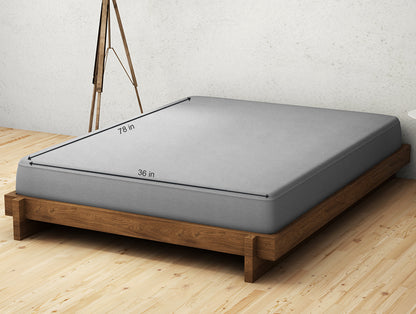 Grey Polyester Mattress Prot Single - Welprotect By Welspun