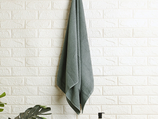 Stripe Grey 100% Cotton Bath Towel - Relish By Spaces