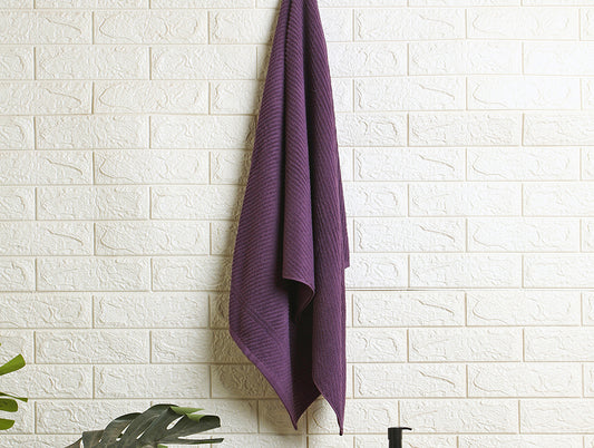 Stripe Dark Violet 100% Cotton Bath Towel - Relish By Spaces