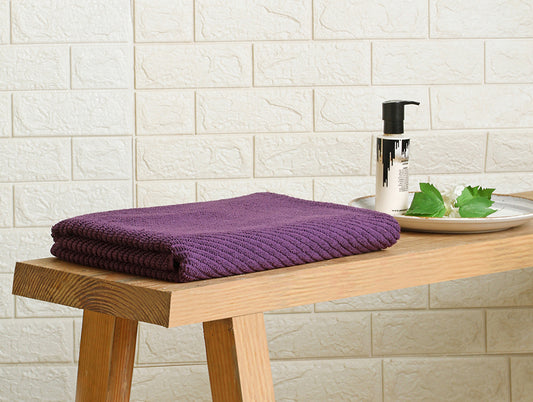 Stripe Dark Violet 100% Cotton Bath Towel - Relish By Spaces