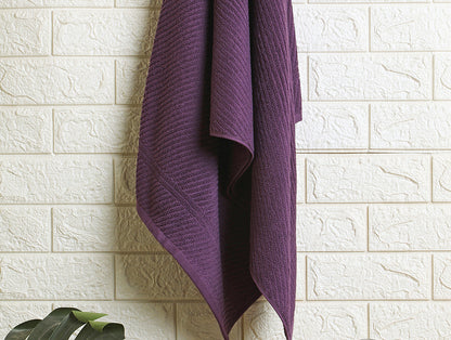 Stripe Dark Violet 100% Cotton Bath Towel - Relish By Spaces