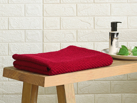 Stripe Dark Red 100% Cotton Bath Towel - Relish By Spaces