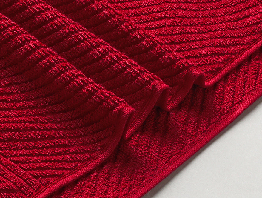 Stripe Dark Red 100% Cotton Bath Towel - Relish By Spaces