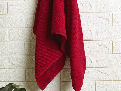 Stripe Dark Red 100% Cotton Bath Towel - Relish By Spaces