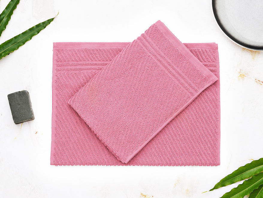 Stripe Blush 2 Piece 100% Cotton Hand Towel - Relish By Spaces