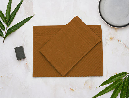 Stripe Orange 2 Piece 100% Cotton Hand Towel - Relish By Spaces