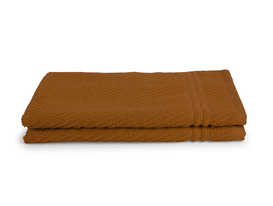 Stripe Orange 2 Piece 100% Cotton Hand Towel - Relish By Spaces