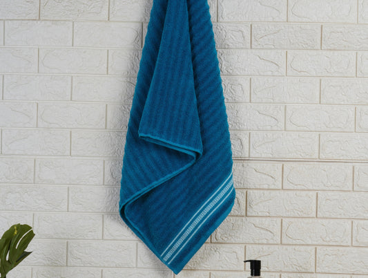 Solid Dark Blue 100% Cotton Bath Towel-Mellow By Spaces