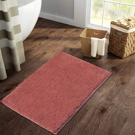 Solid Dark Rose 100% Polyster Small Bath Mats  - Cloudz By Spaces