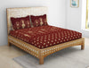 Carving Ornate Red 100% Cotton King Size Bedsheet - Rangana by Spaces