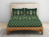 Carving Ornate Dark Green 100% Cotton King Size Bedsheet - Rangana by Spaces