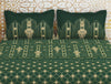 Carving Ornate Dark Green 100% Cotton King Size Bedsheet - Rangana by Spaces