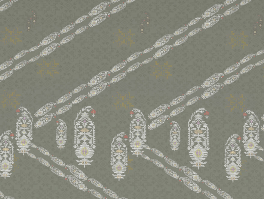 Jamdani Ornate Taupe 100% Cotton King Size Bedsheet - Rangana by Spaces