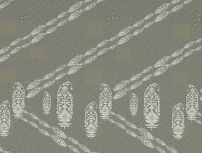 Jamdani Ornate Taupe 100% Cotton King Size Bedsheet - Rangana by Spaces