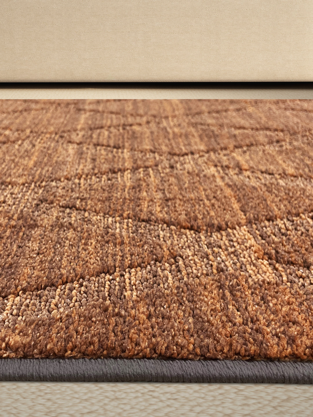 Geometric Brown Polyester 1 Runner - Wonderfull Carpet By Welspun