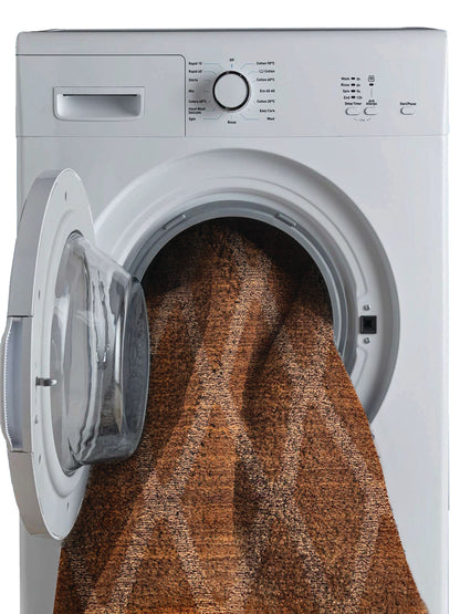 Geometric Brown Polyester 1 Runner - Wonderfull Carpet By Welspun