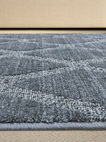 Geometric Grey Polyester 1 Runner - Wonderfull Carpet By Welspun