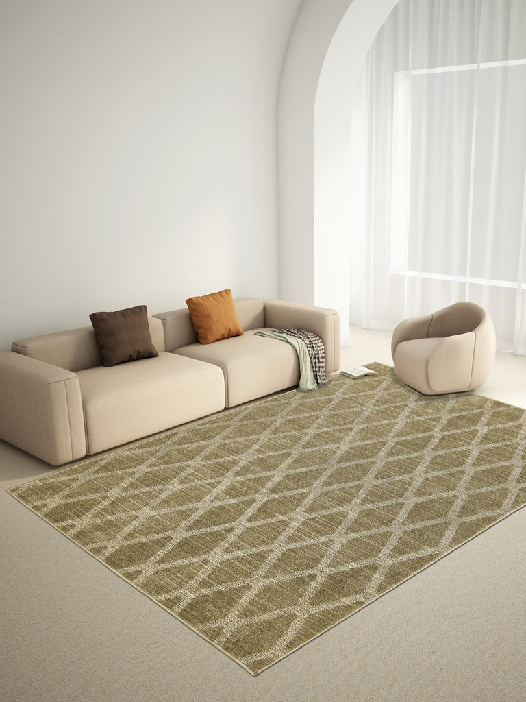 Geometric Beige Polyester 1 Area Rug - Wonderfull Carpet By Welspun