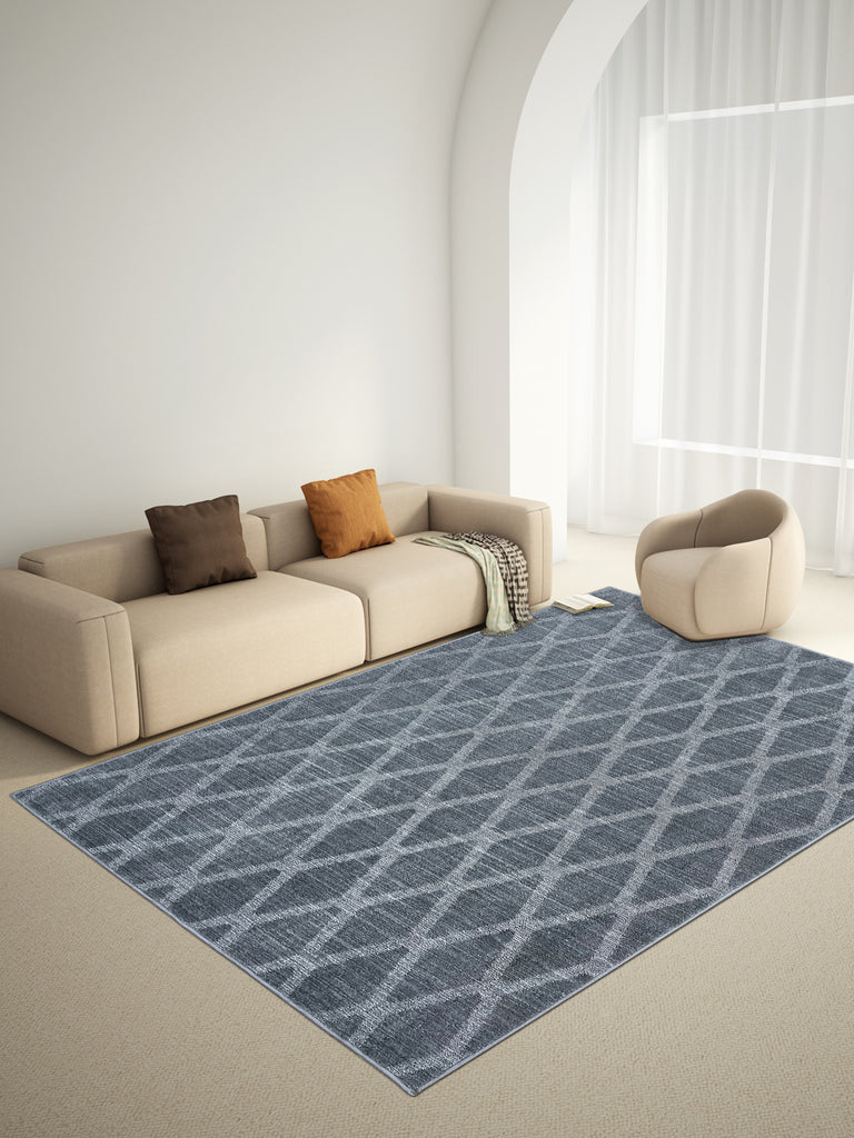 Geometric Grey Polyester 1 Area Rug - Wonderfull Carpet By Welspun