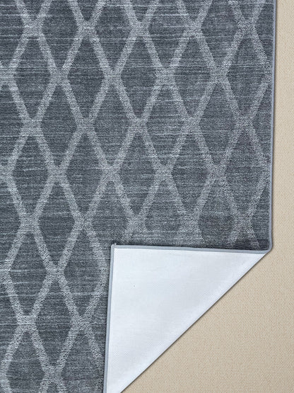 Geometric Grey Polyester 1 Area Rug - Wonderfull Carpet By Welspun