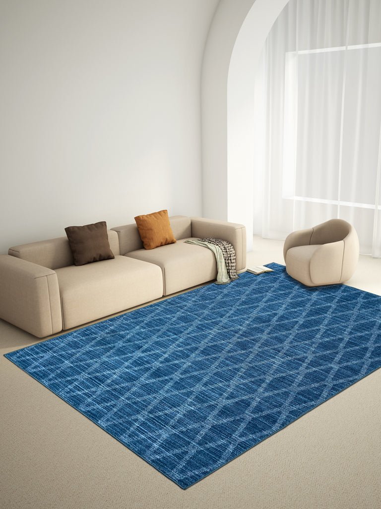 Geometric Turquoise Polyester 1 Area Rug - Wonderfull Carpet By Welspun