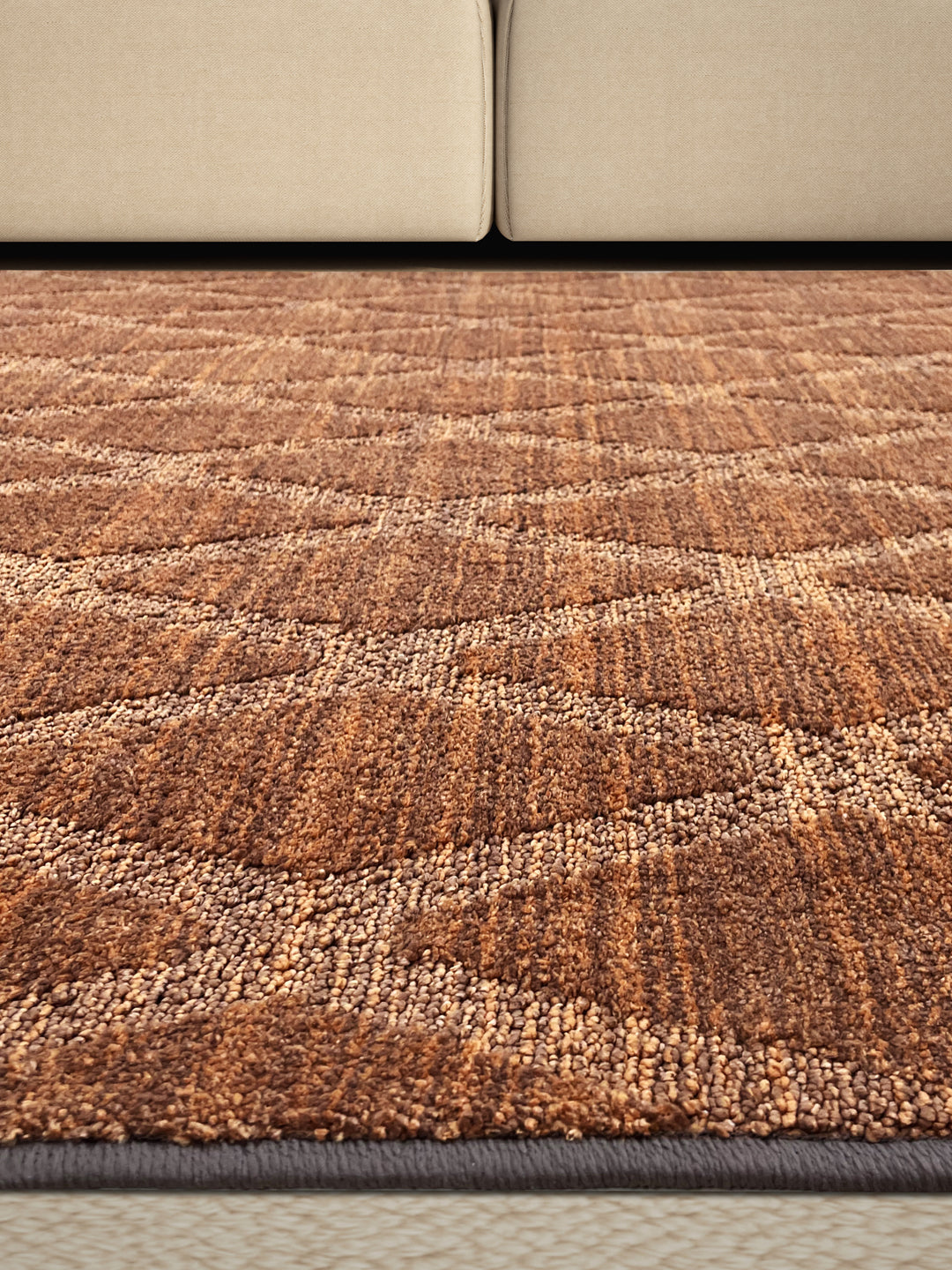 Geometric Brown Polyester 1 Carpet - Wonderfull Carpet By Welspun