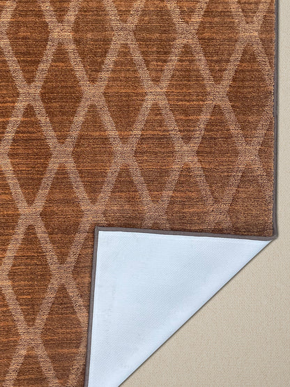 Geometric Brown Polyester 1 Carpet - Wonderfull Carpet By Welspun