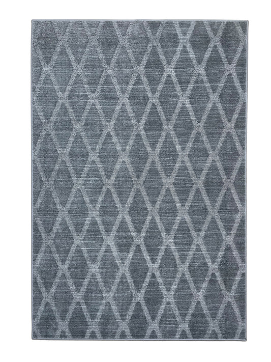 Geometric Grey Polyester 1 Carpet - Wonderfull Carpet By Welspun