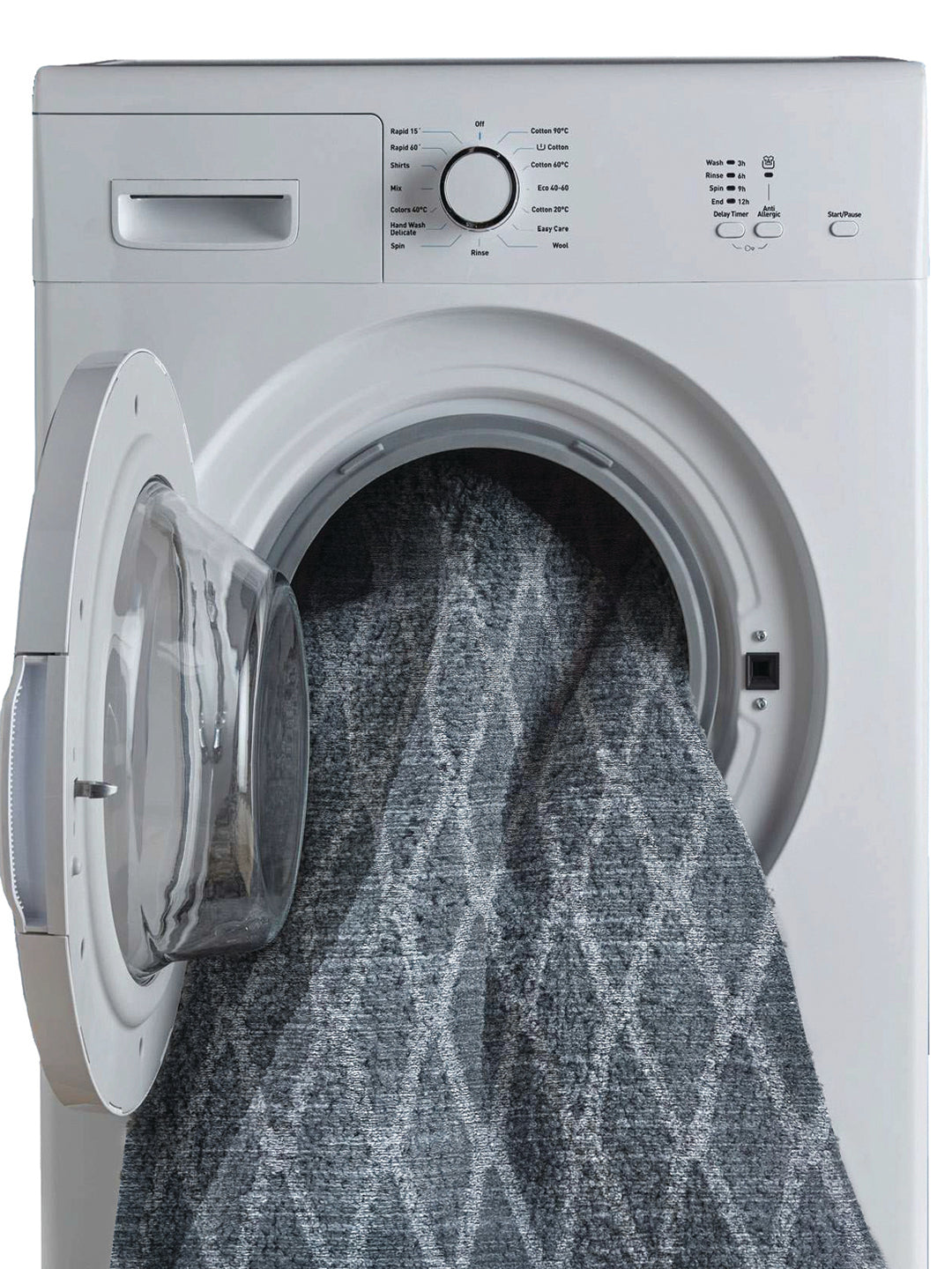 Geometric Grey Polyester 1 Carpet - Wonderfull Carpet By Welspun