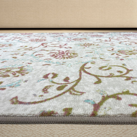 Floral Beige Polyester Runner - Wonderfull Carpet By Welspun