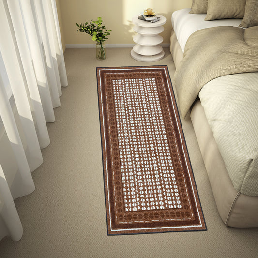 Geometric Brown Polyester 1 Runner - Wonderfull Carpet By Welspun