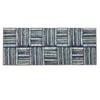 Geometric Blue Polyester Runner - Wonderfull Carpet By Welspun