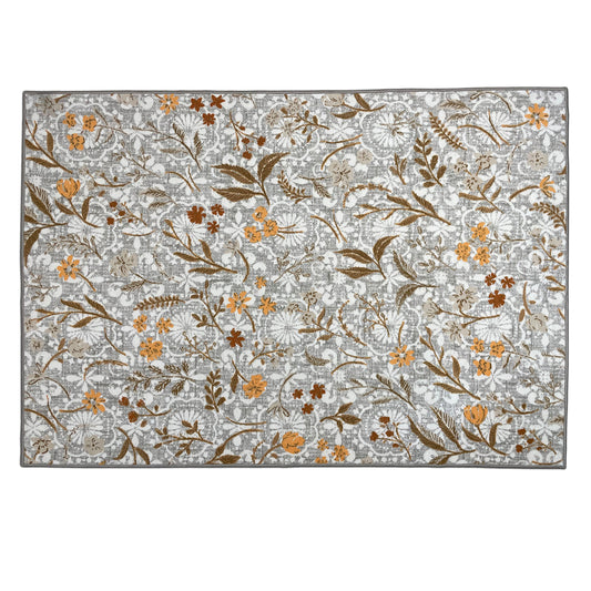 Floral Beige Polyester  Area Rug - Wonderfull Carpet By Welspun