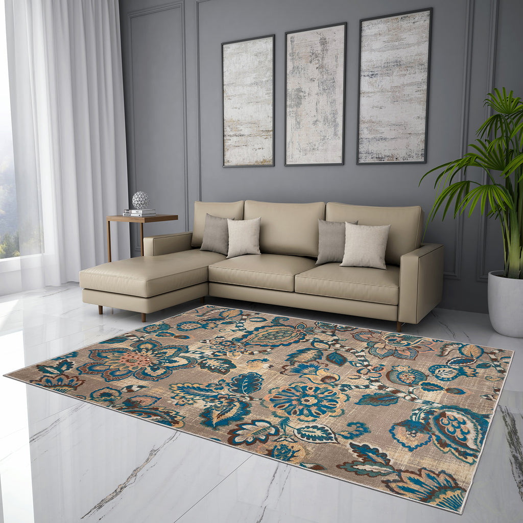 Brown Polyester Area Rug - Blissful By Spaces