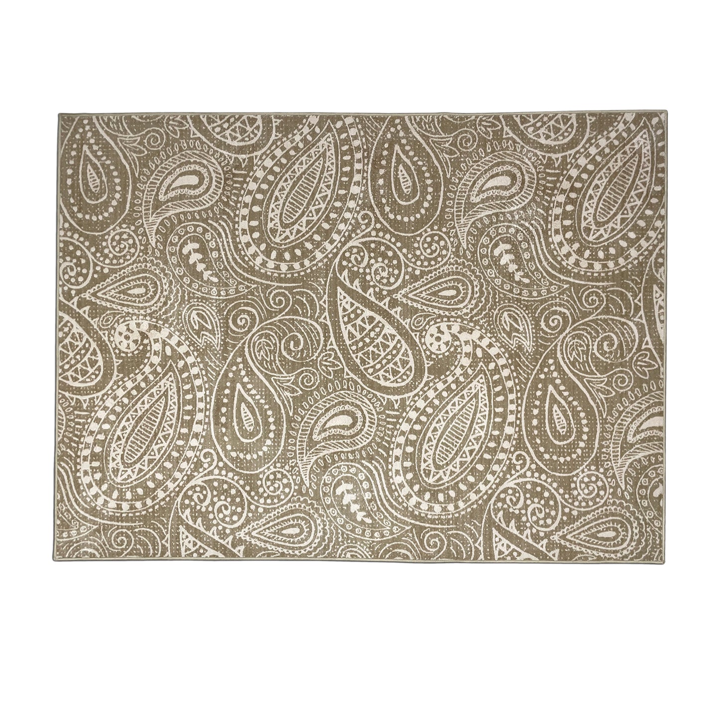 Ornate Light Brown Polyester Carpet by Welspun