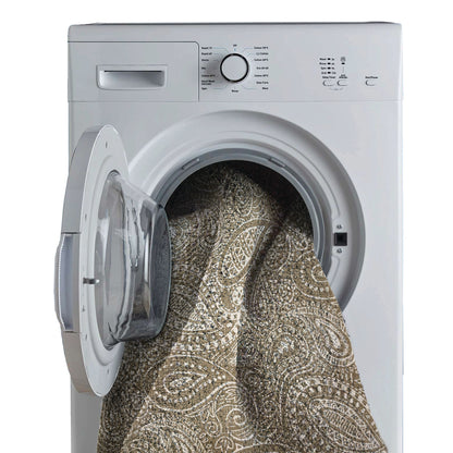 Ornate Light Brown Polyester Carpet by Welspun