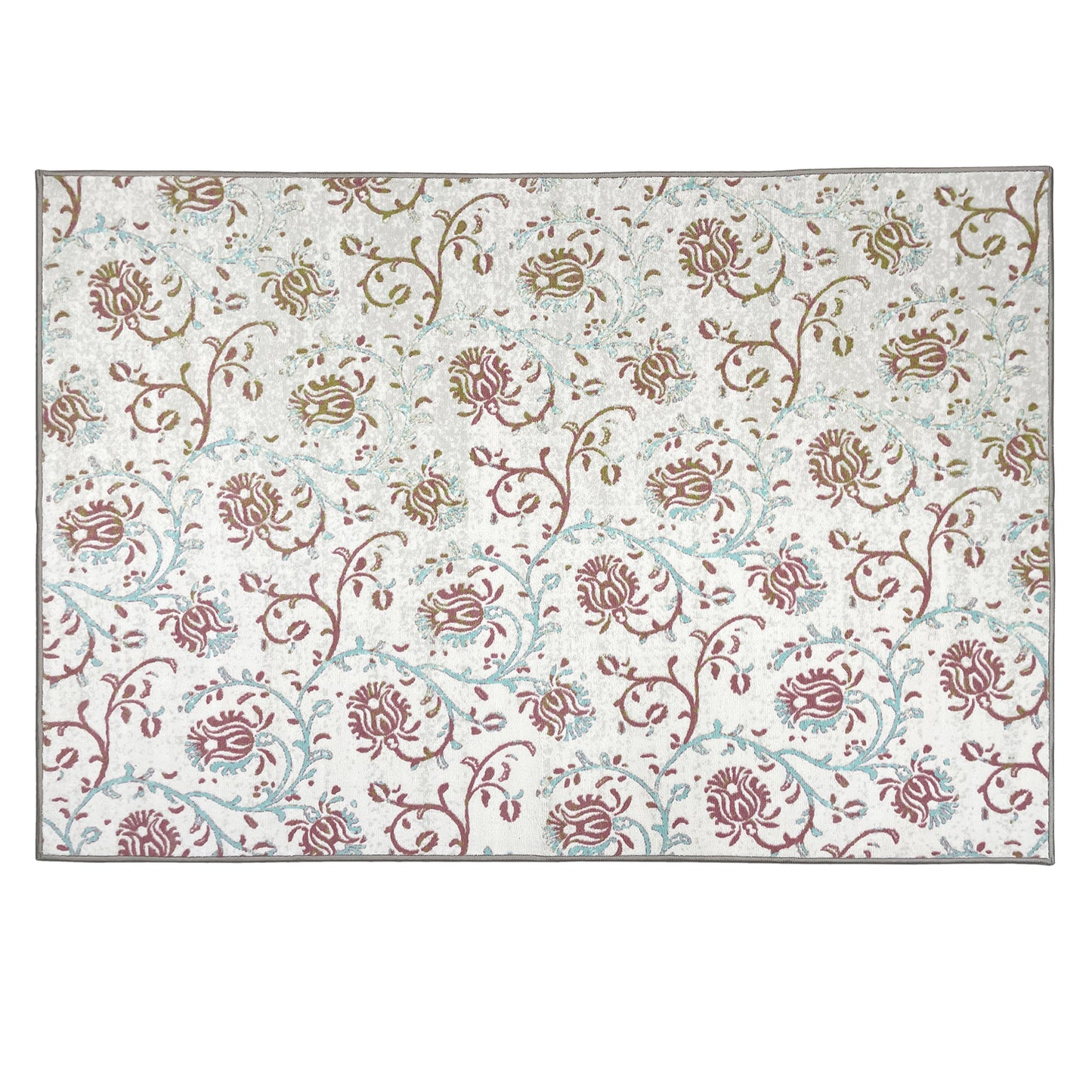 Floral Beige Polyester Area Rug - Wonderfull Carpet By Welspun