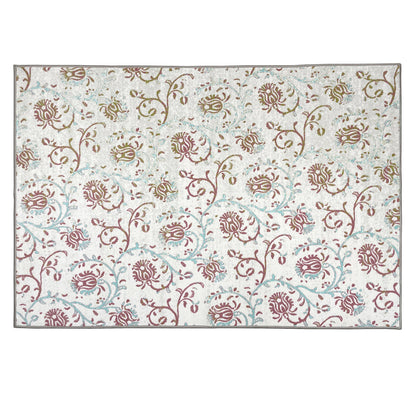 Floral Beige Polyester Area Rug - Wonderfull Carpet By Welspun