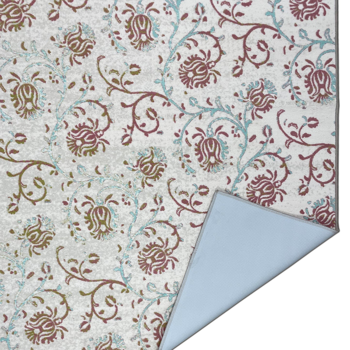 Floral Beige Polyester Area Rug - Wonderfull Carpet By Welspun