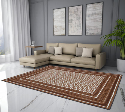 Blissful by Spaces: Brown Polyester Area Rug.