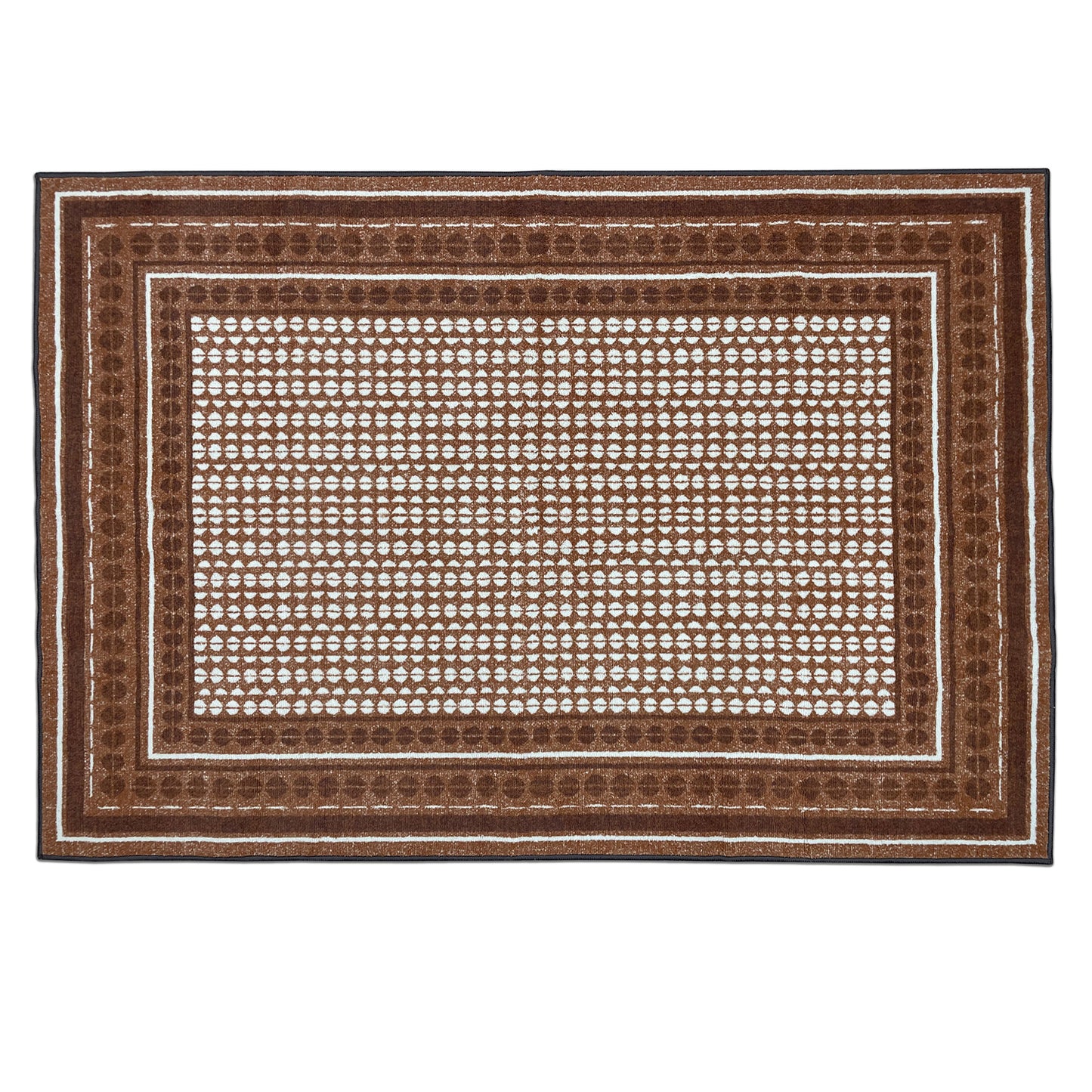 Geometric Brown Polyester Area Rug - Wonderfull Carpet By Welspun