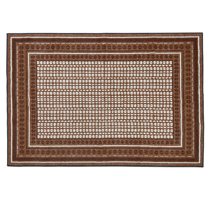 Geometric Brown Polyester Area Rug - Wonderfull Carpet By Welspun
