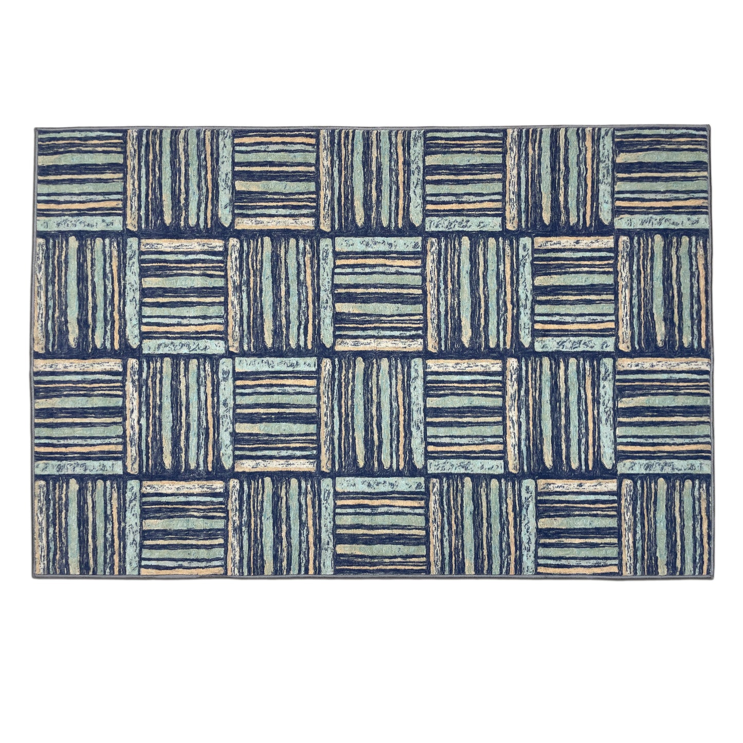 Blue Polyester Area Rug - Blissful By Spaces