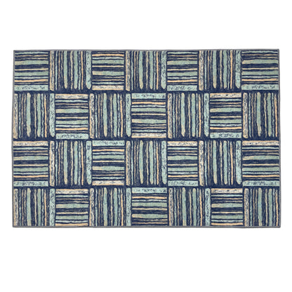 Blue Polyester Area Rug - Blissful By Spaces